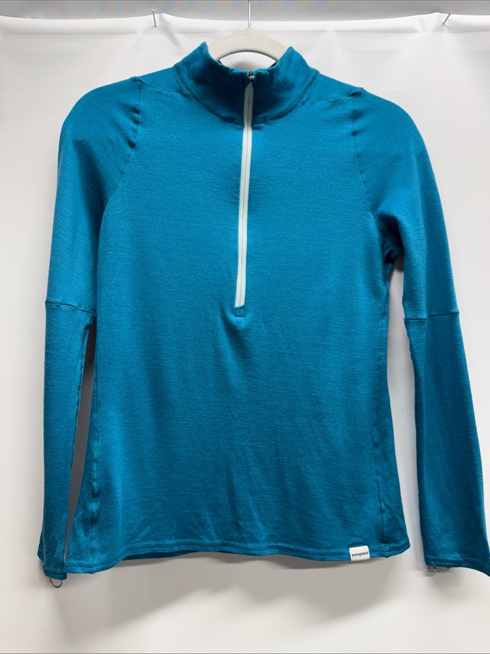 Patagonia Women's Merino Capilene 3 Midweight Half Zip Sz S Base Layer Blue Teal